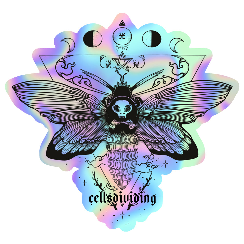 Moth Holographic Sticker