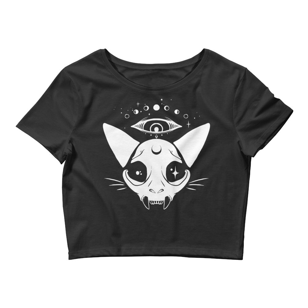 Cat Skull, Women's Crop Top – CellsDividing