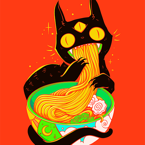 MM0250, Cat And Ramen