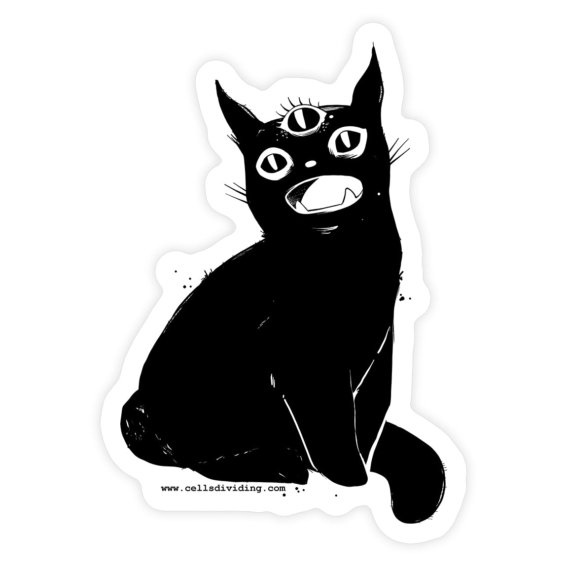 Third Eye Black Cat, Vinyl Sticker