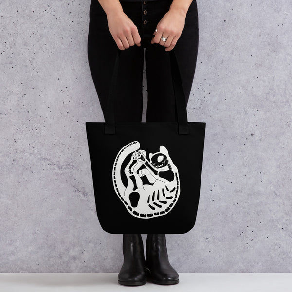 Skeleton Cat, Tote Bag