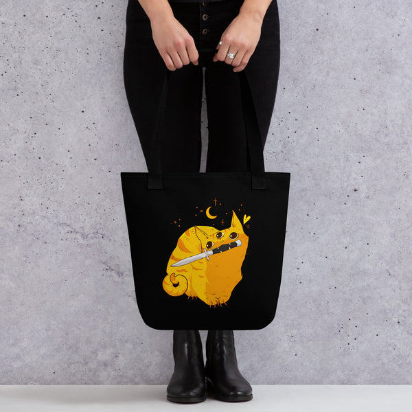 Mean Orange Cat, Tote Bag