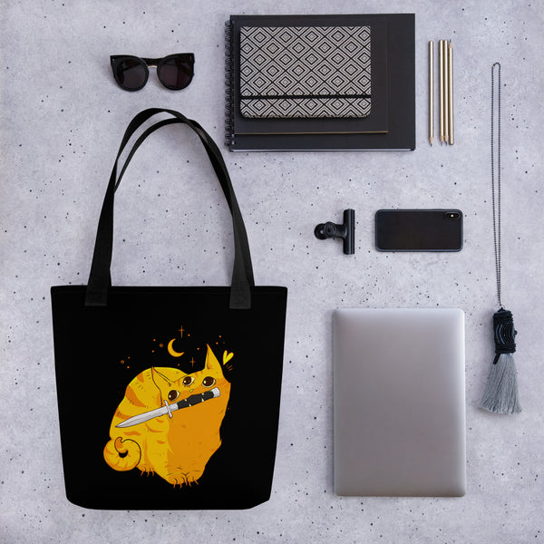 Mean Orange Cat, Tote Bag