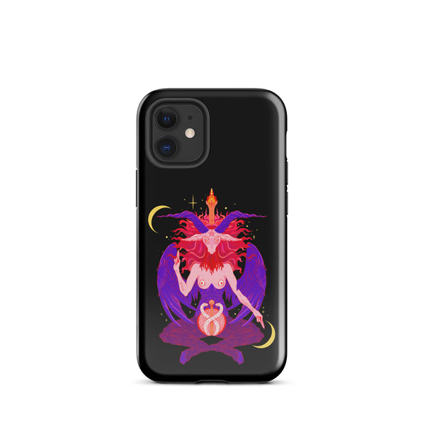 Baphomet tough case for iPhone® featuring original illustration, durable polycarbonate and TPU for impact resistance.