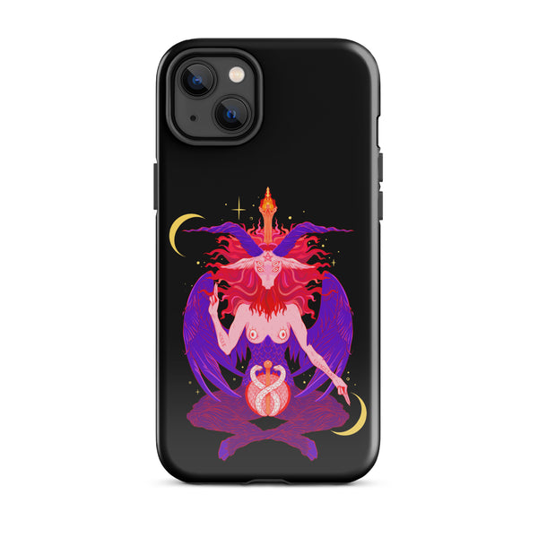 Baphomet phone case for iPhone®, featuring original illustration, durable polycarbonate and TPU design.