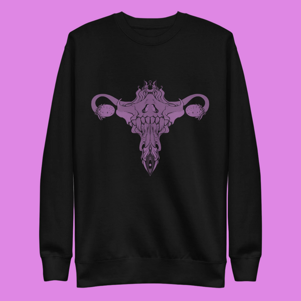 Purple Death Metal Uterus, Premium Unisex Sweatshirt