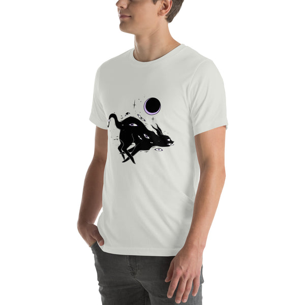 Black Cat With Zoomies T-Shirt, Whimsigoth Clothing