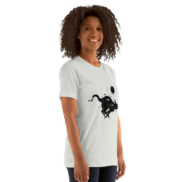 Black Cat With Zoomies T-Shirt, Whimsigoth Clothing