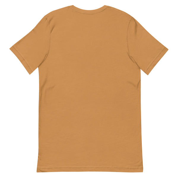 back view of the burnt orange toast color shirt