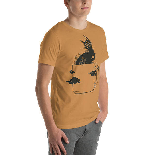 cat t-shirt on a male model