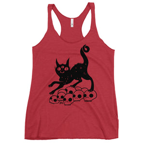 Cat On Skulls, Racerback Tank Top