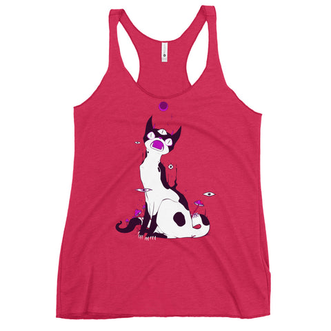 Black And White Cat Tank Top, Gothic Clothing