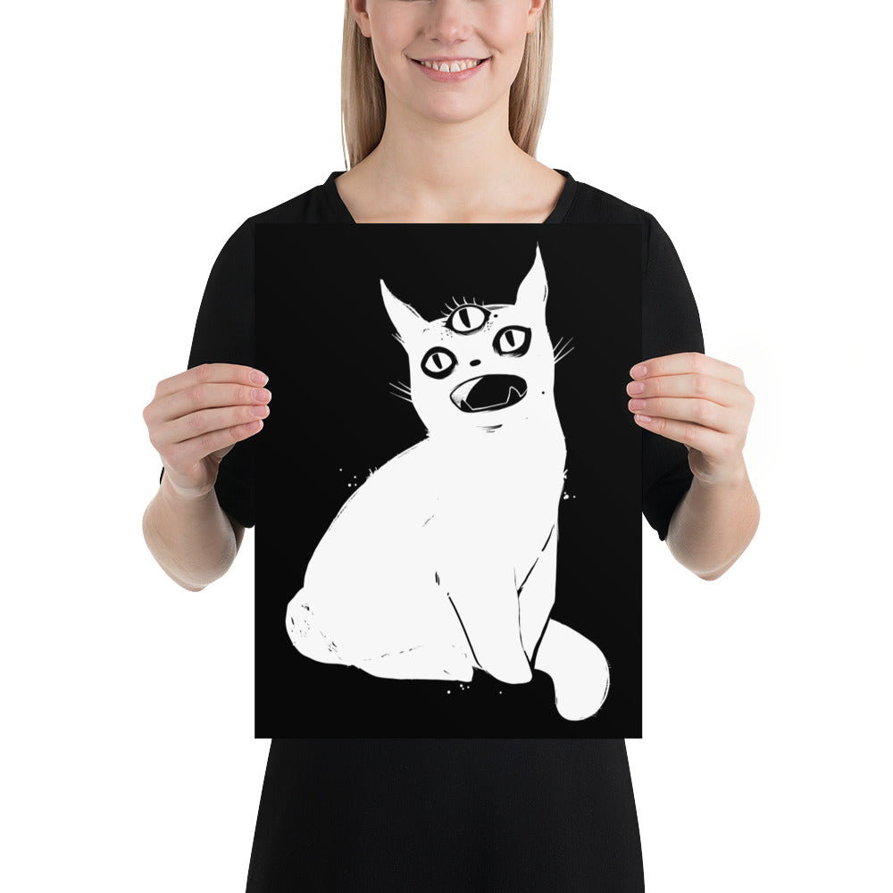 White good Cat Print 40x50cm 243