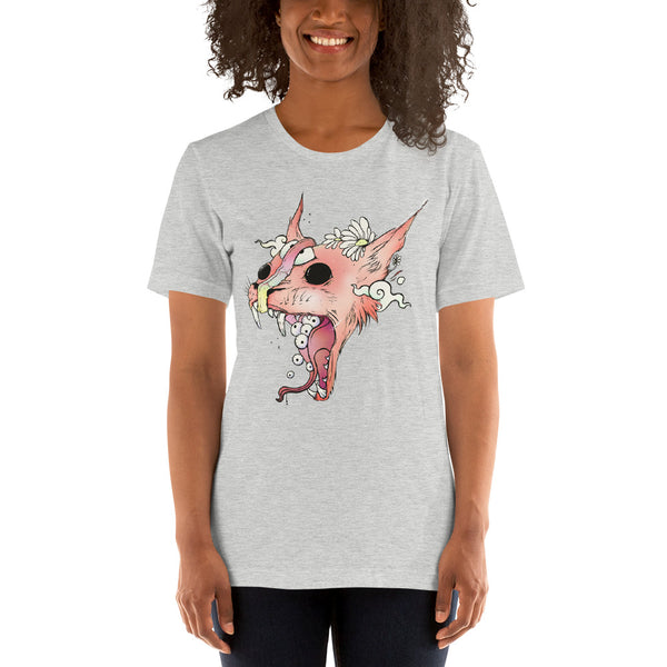 Split Faced Cat, Unisex T-Shirt, Athletic Heather