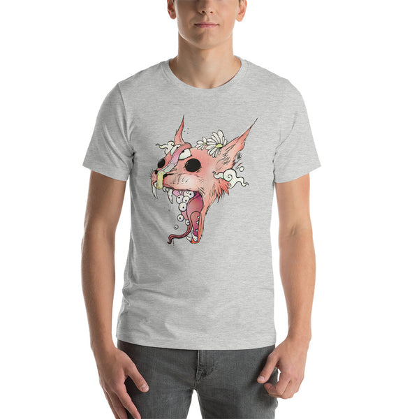 Split Faced Cat, Unisex T-Shirt, Athletic Heather