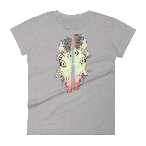 Split Face Horse, Ladies T-Shirt