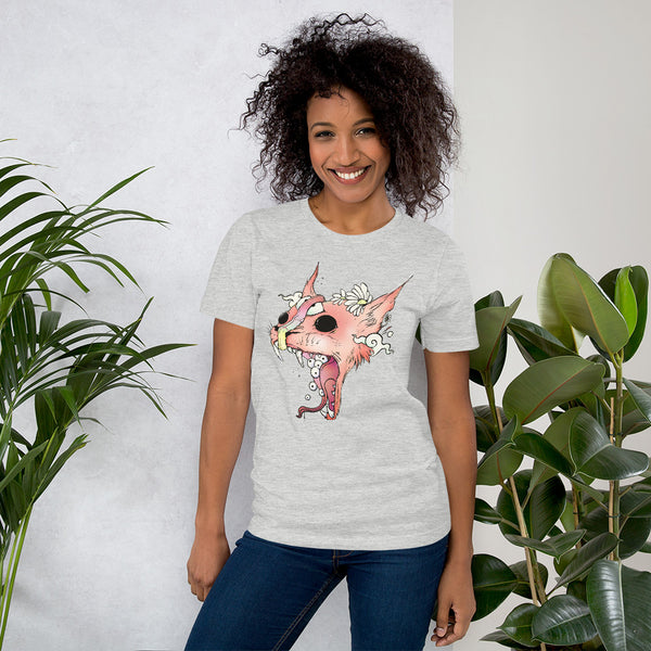 Split Faced Cat, Unisex T-Shirt, Athletic Heather